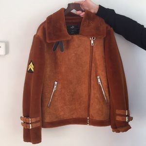 Men’s Tobacco shearling jacket